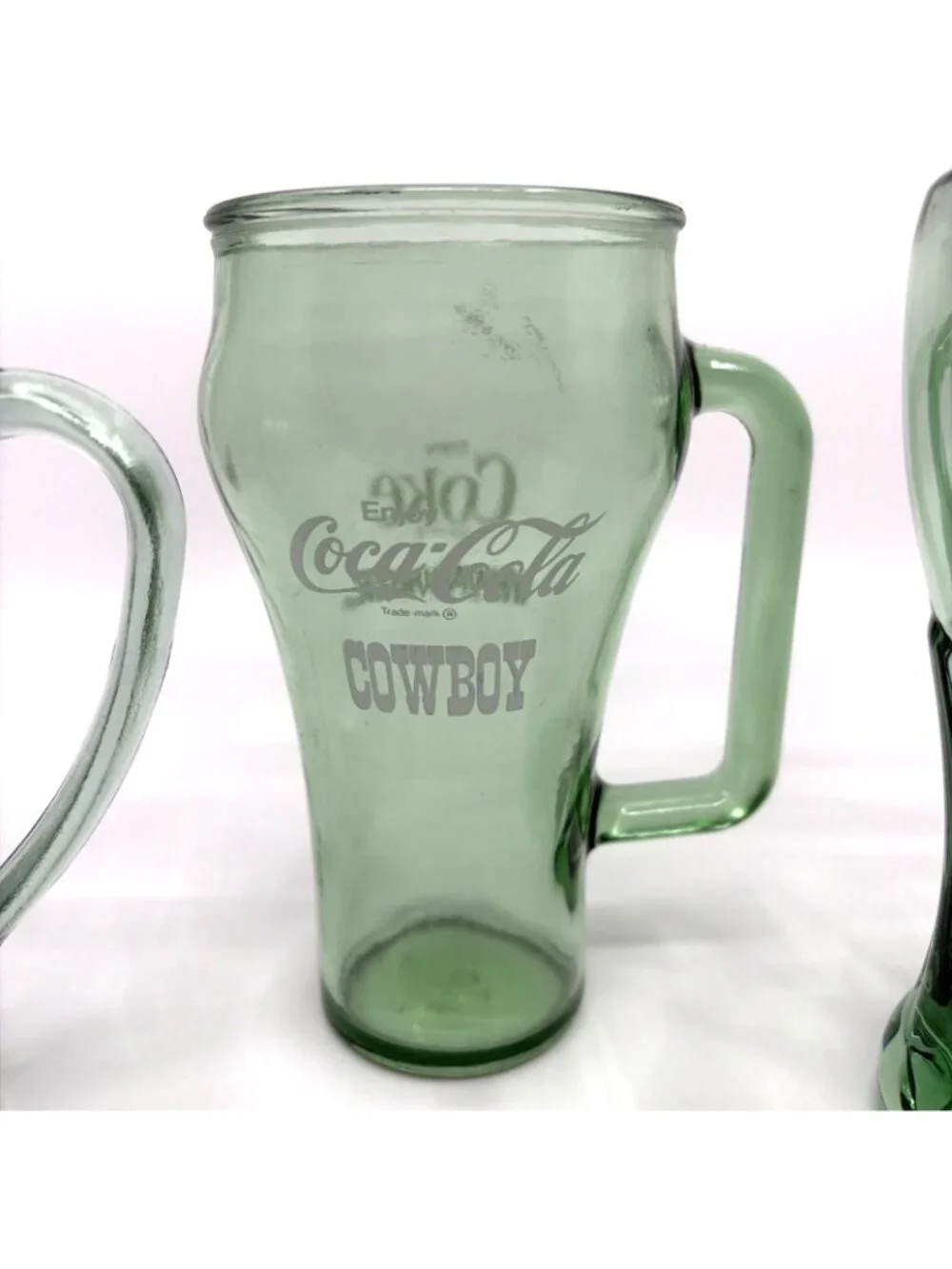 Vintage Coca-Cola 16 Oz Glass Mug Collection Genuine Whataburger Contour 3 Pc